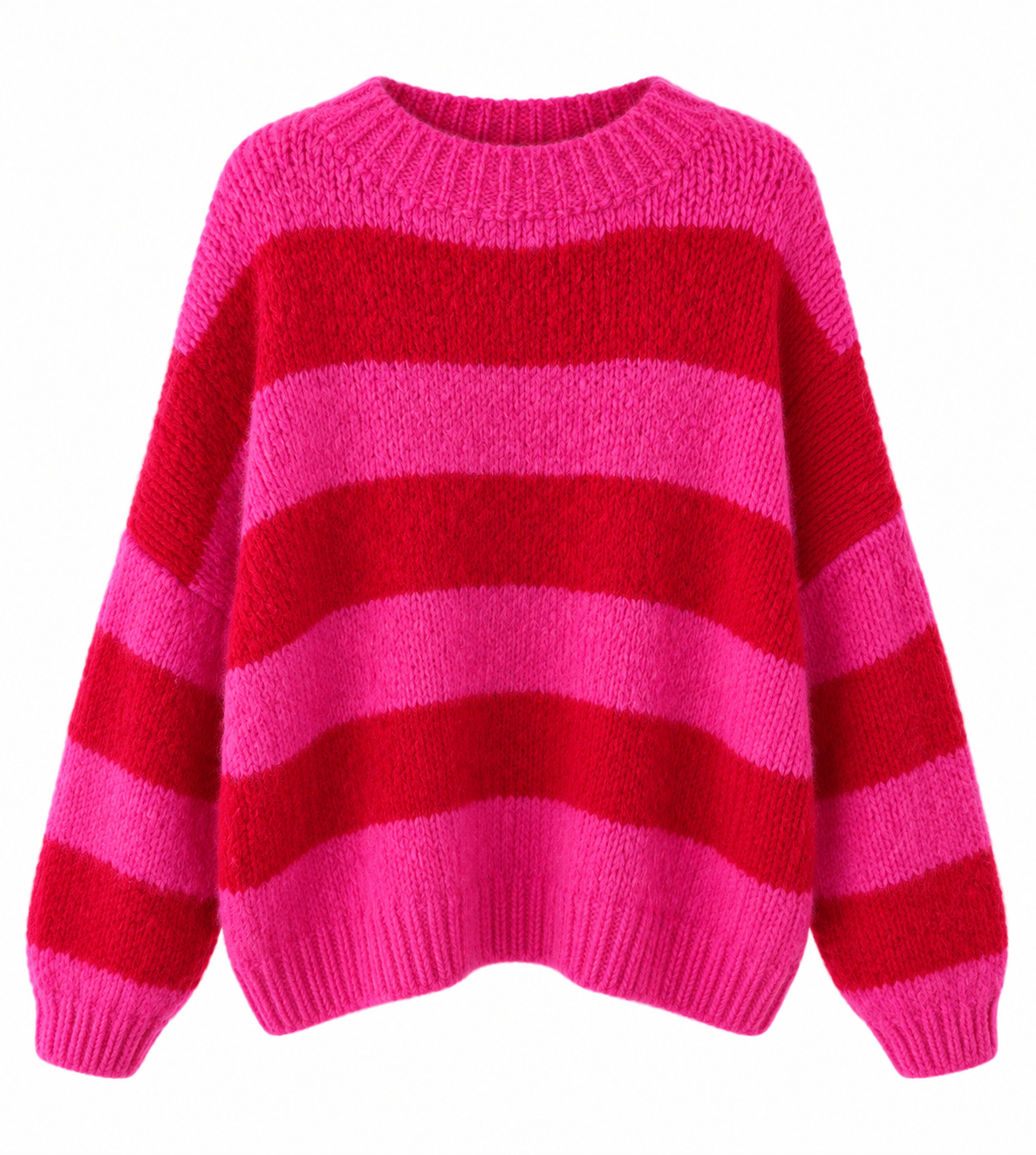 Streifen Strickpullover mit Wolle