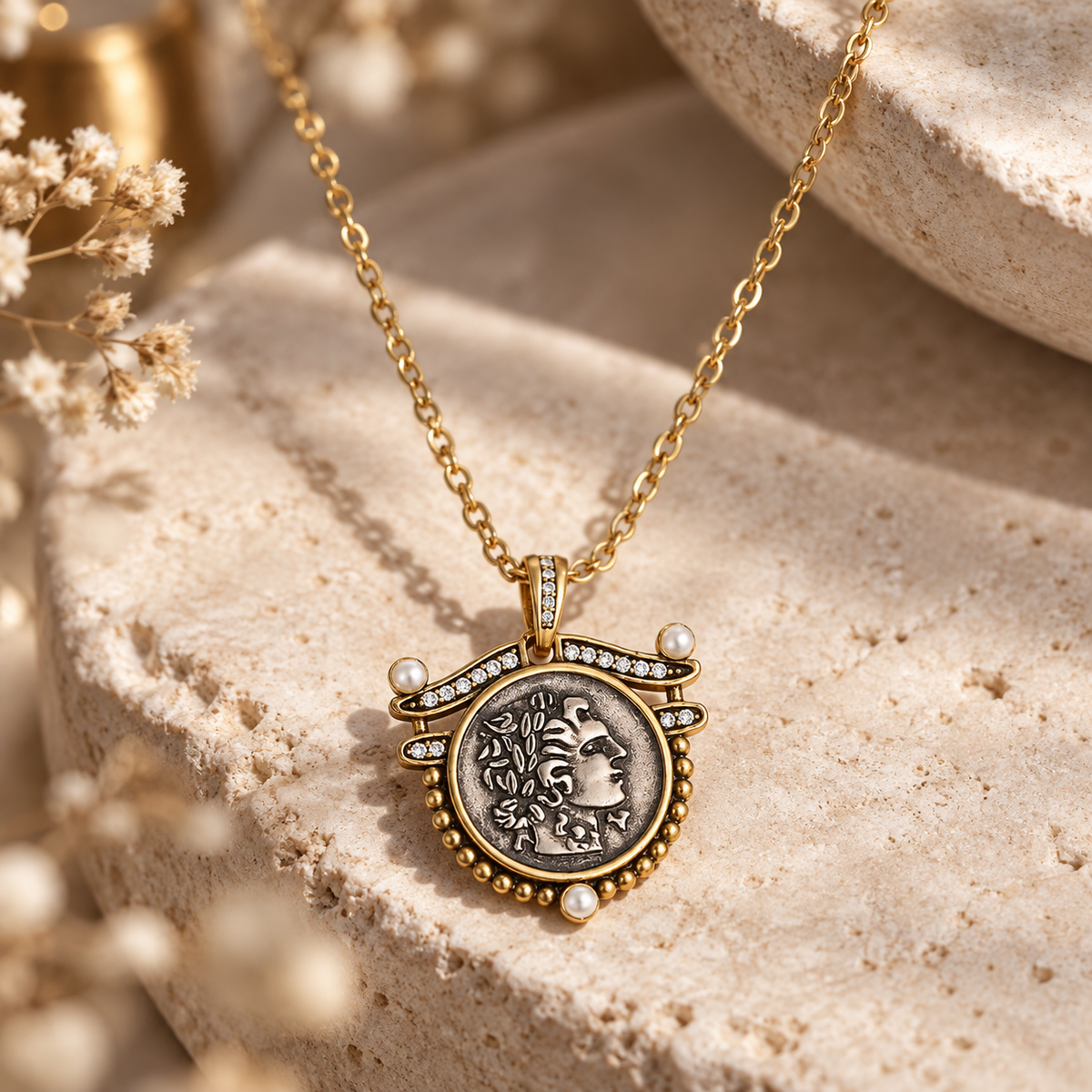 GODDESS OF ROME – Vintage Coin Halskette