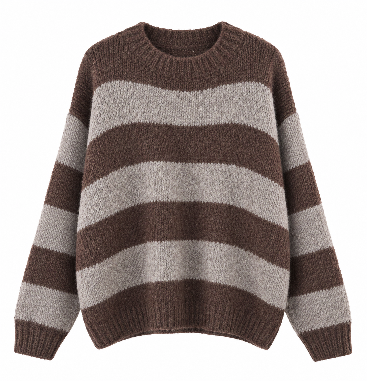 Streifen Strickpullover mit Wolle