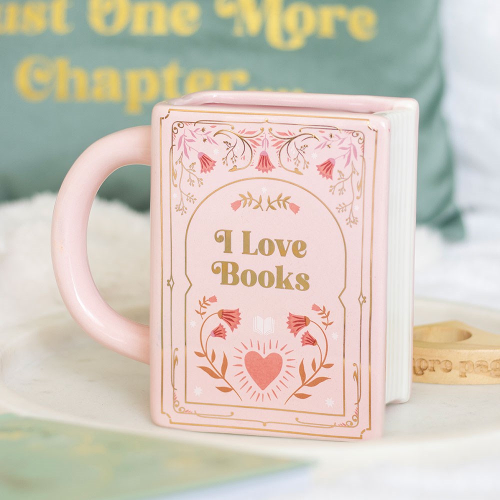 I Love Books Tasse in Buchform – Perfekt für gemütliche Lesestunden
