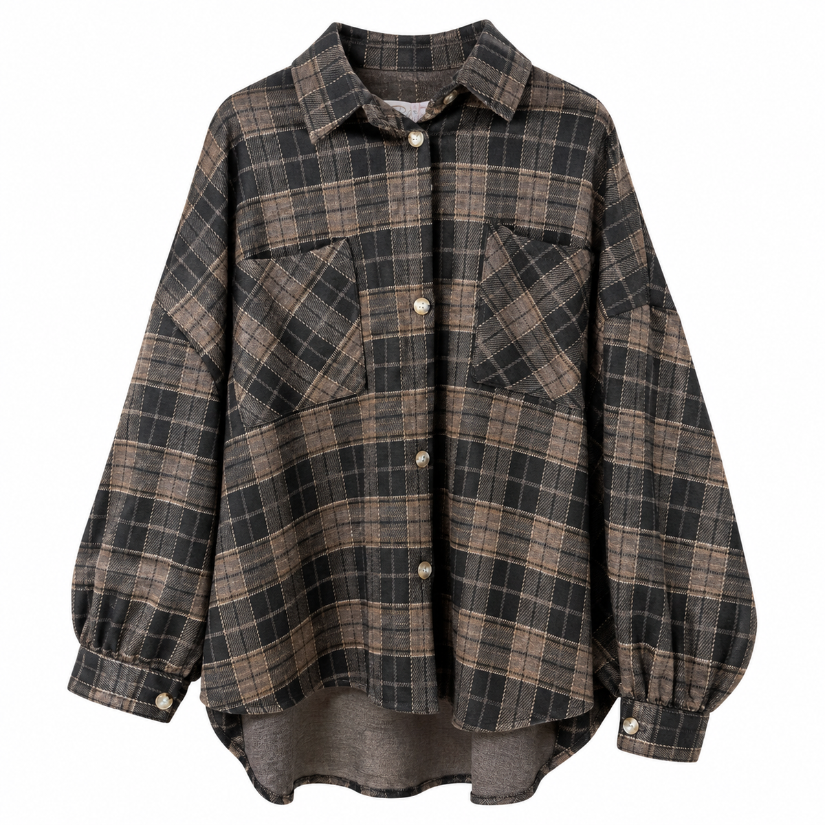 Karo Oversize Hemd – Schoko