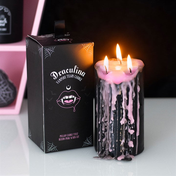 Draculina Rosa Vampir Tränen Kerze - groß