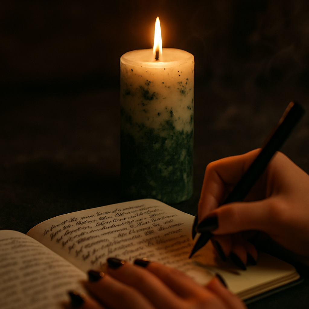 Ritualkerze - Chrysopras | Hoffnung & Erneuerung