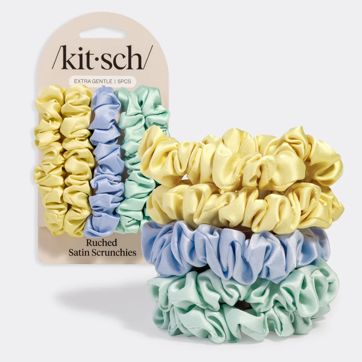 Kitsch Coastal Cottage Satin Scrunchies – 5er Set