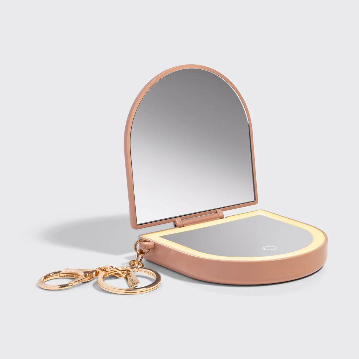 Kitsch Compact LED Spiegel Schlüsselanhänger – Terracotta