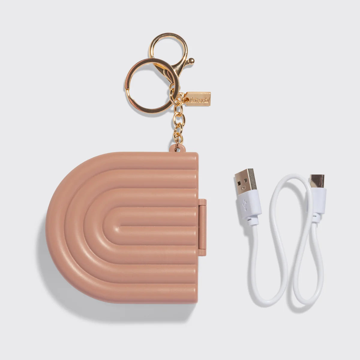 Kitsch Compact LED Spiegel Schlüsselanhänger – Terracotta