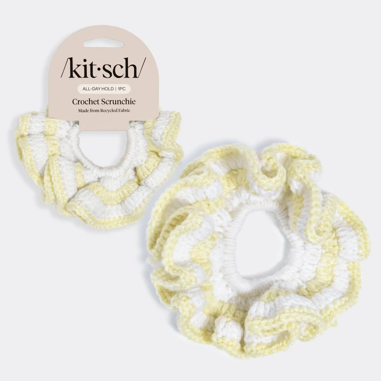 Kitsch Gehäkeltes Crochet Scrunchie – Butteryellow