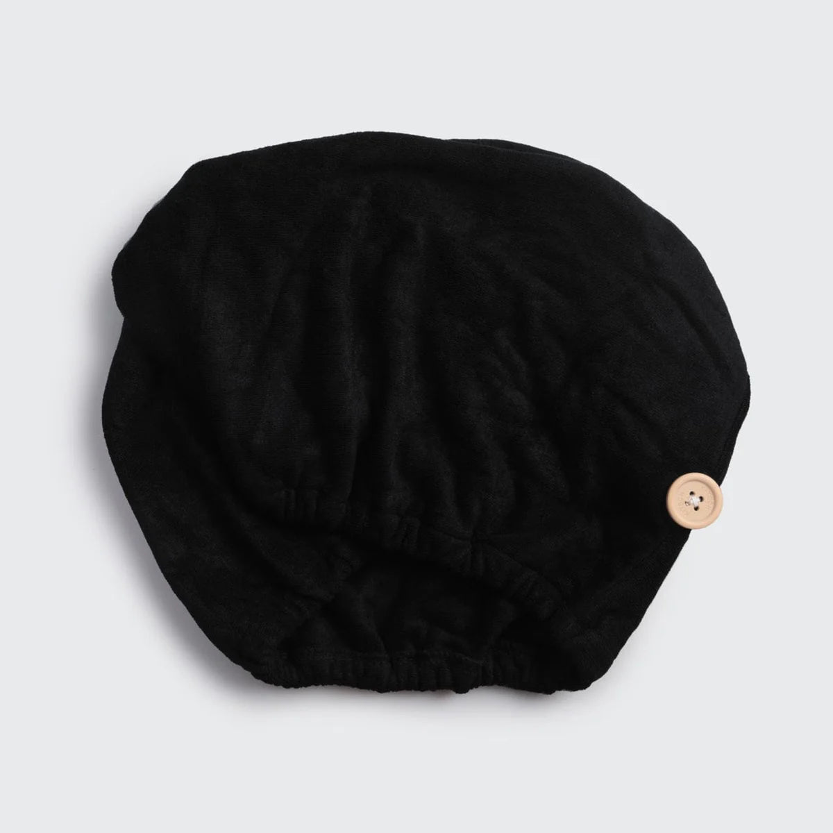 Kitsch Schnelltrocknender Baumwoll Haarturban – Schwarz
