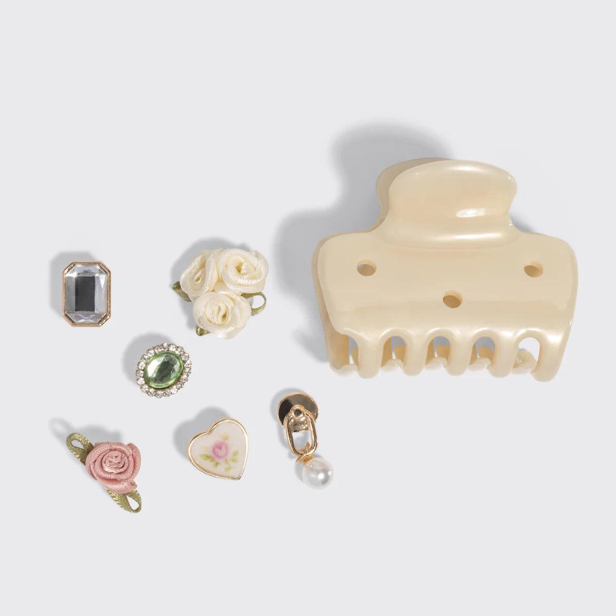 Kitsch Pop Cloud Clip Haarspange & Charms – Perlmutt Creme