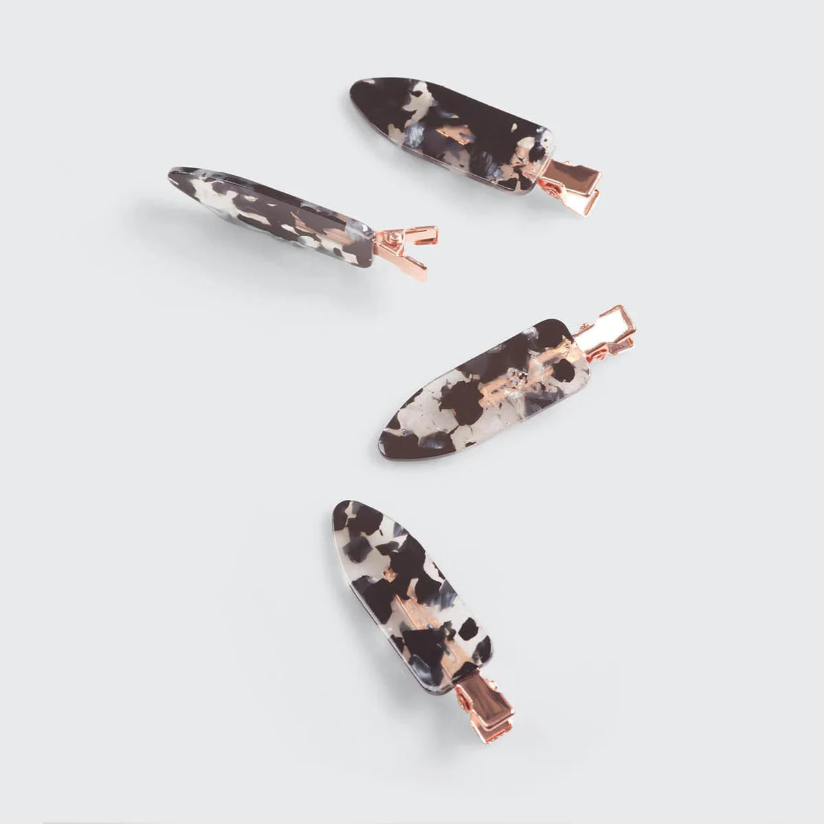 Kitsch Black Terrazzo 4er Set Clips – Haarklammern ohne Knick