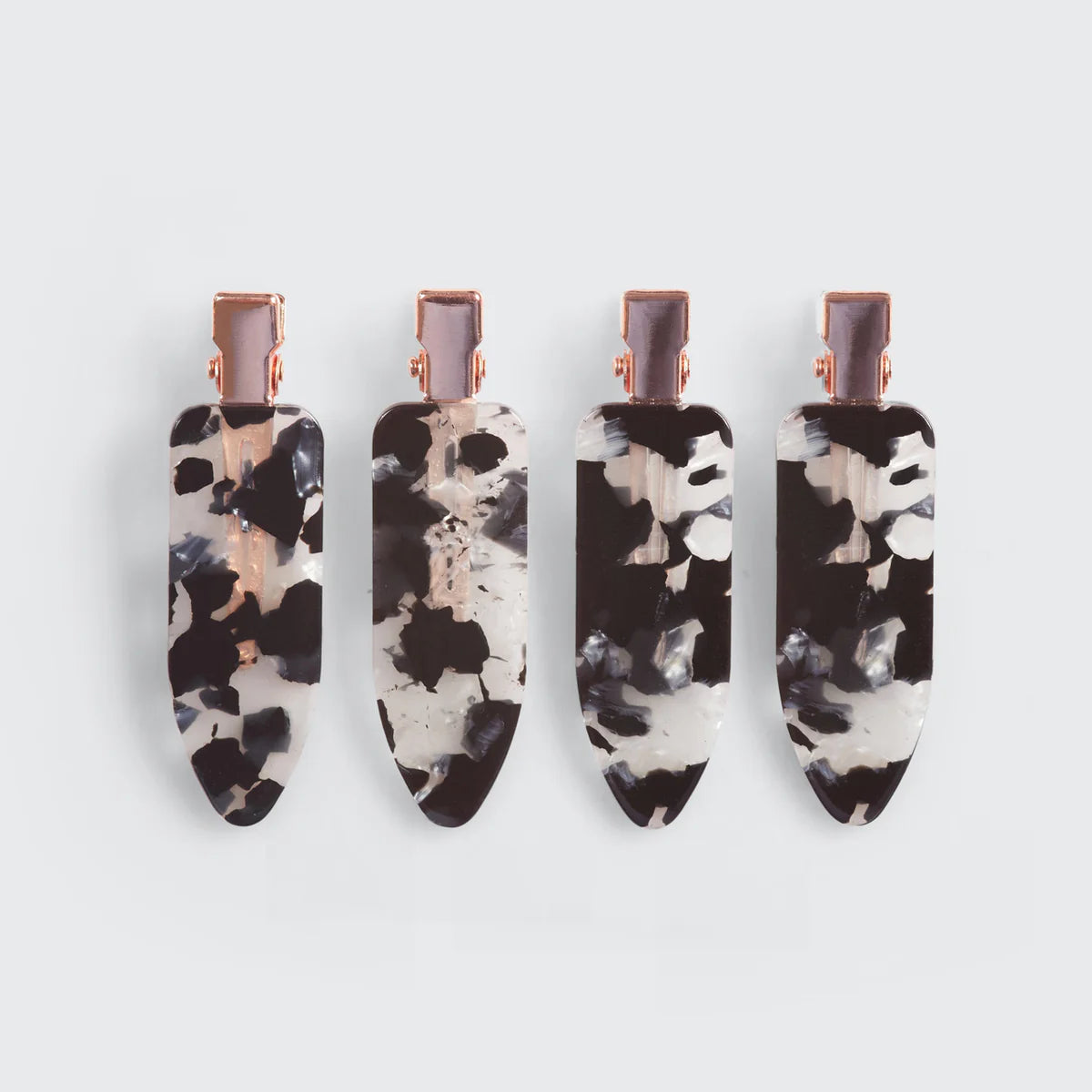 Kitsch Black Terrazzo 4er Set Clips – Haarklammern ohne Knick