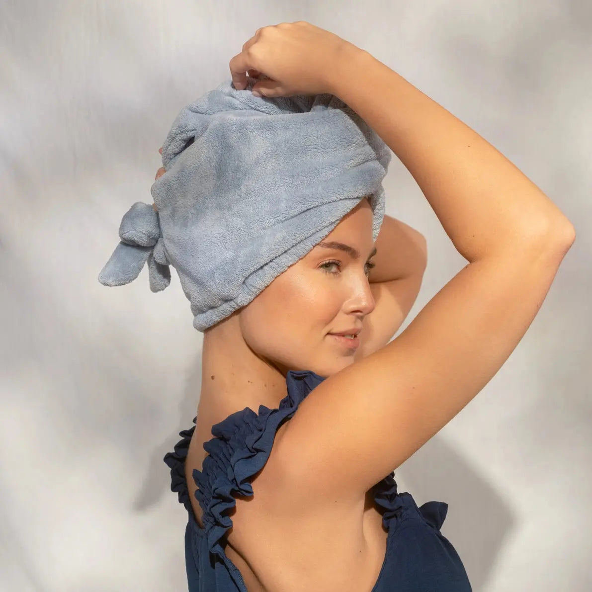 Kitsch Mikrofaser Haarturban mit Schleife – Coastal Blue