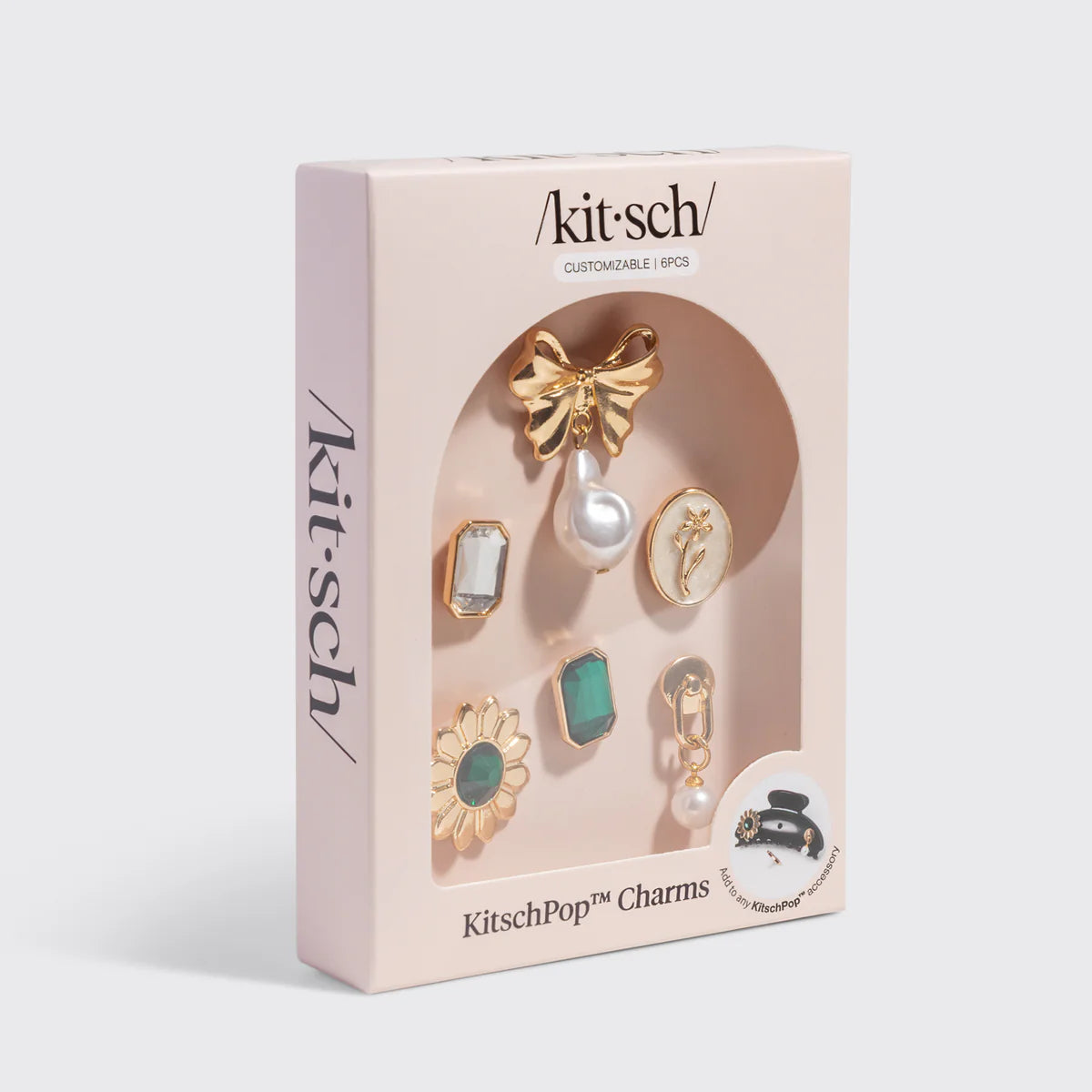 Kitsch Pop Charms in Vintage Smaragd – Personalisiere deine Haarklammer