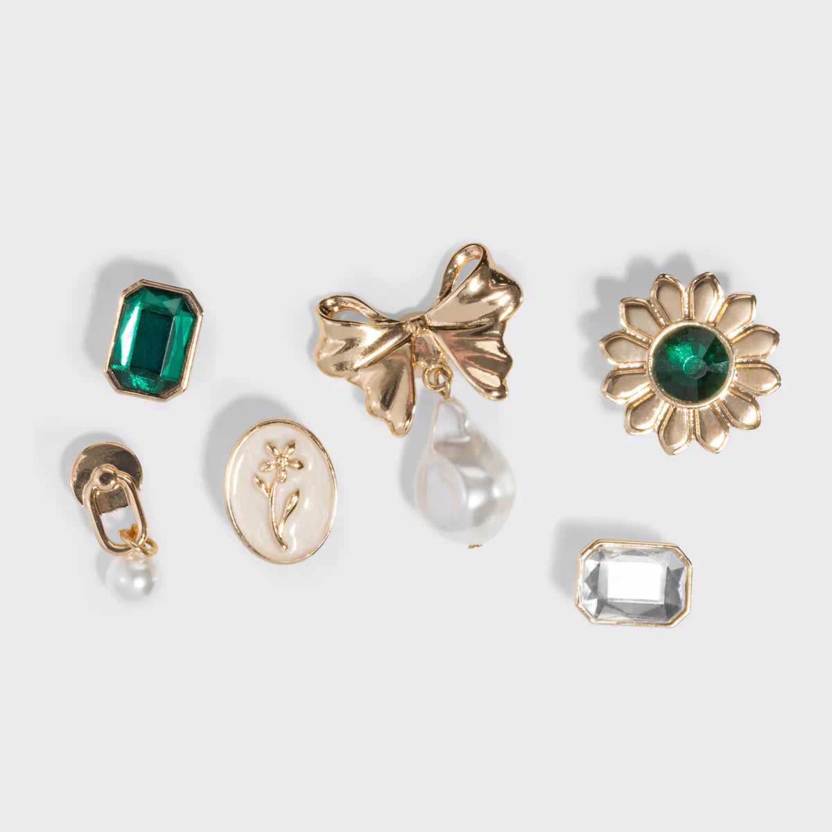 Kitsch Pop Charms in Vintage Smaragd – Personalisiere deine Haarklammer