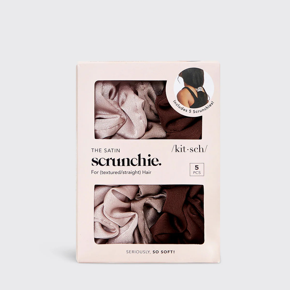 Kitsch Satin Sleep Scrunchies – Cameo (5er Set)