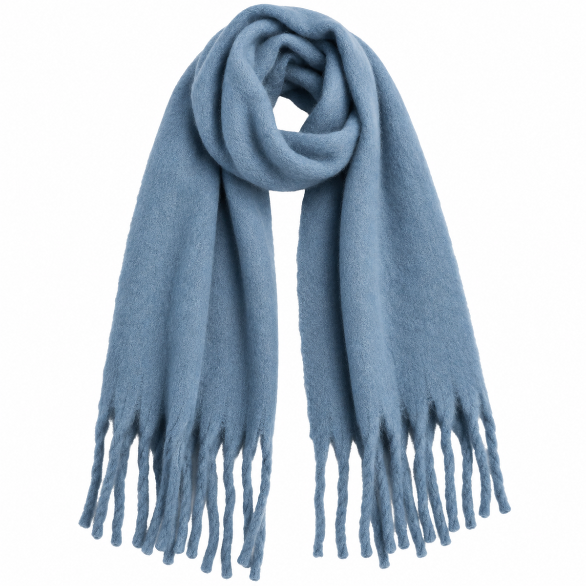Kuscheliger Oversize Schal mit Fransen