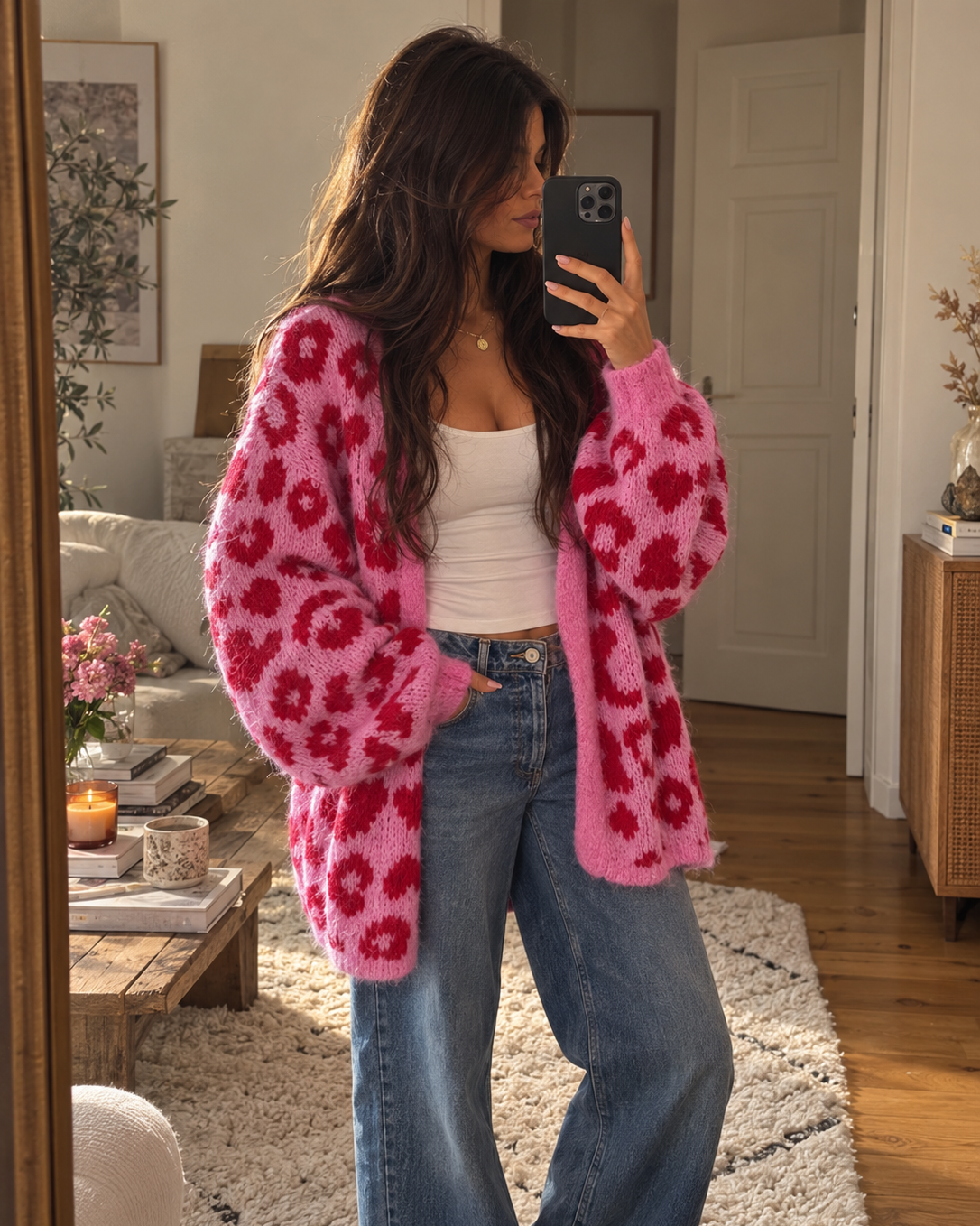 Leo Cardigan Pink-Rot