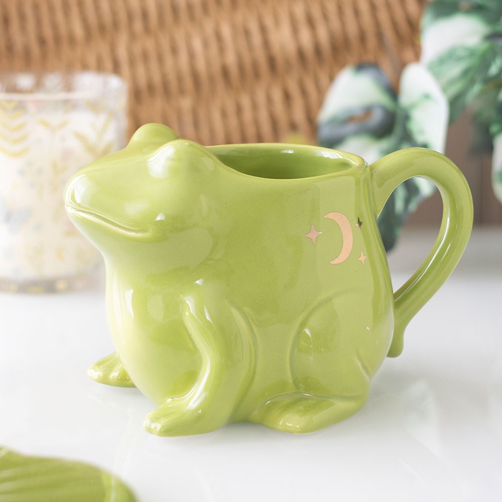 Luna Frosch Tasse mit Seerosenblatt Untersetzer