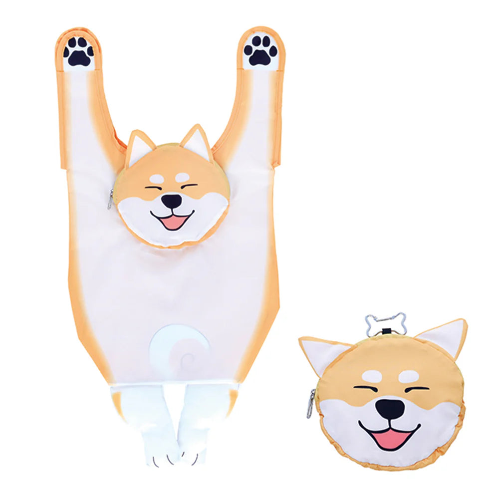 Marushin Yup! Hanging Shiba Inu Eco Bag – Faltbare Einkaufstasche mit Hunde Motiv