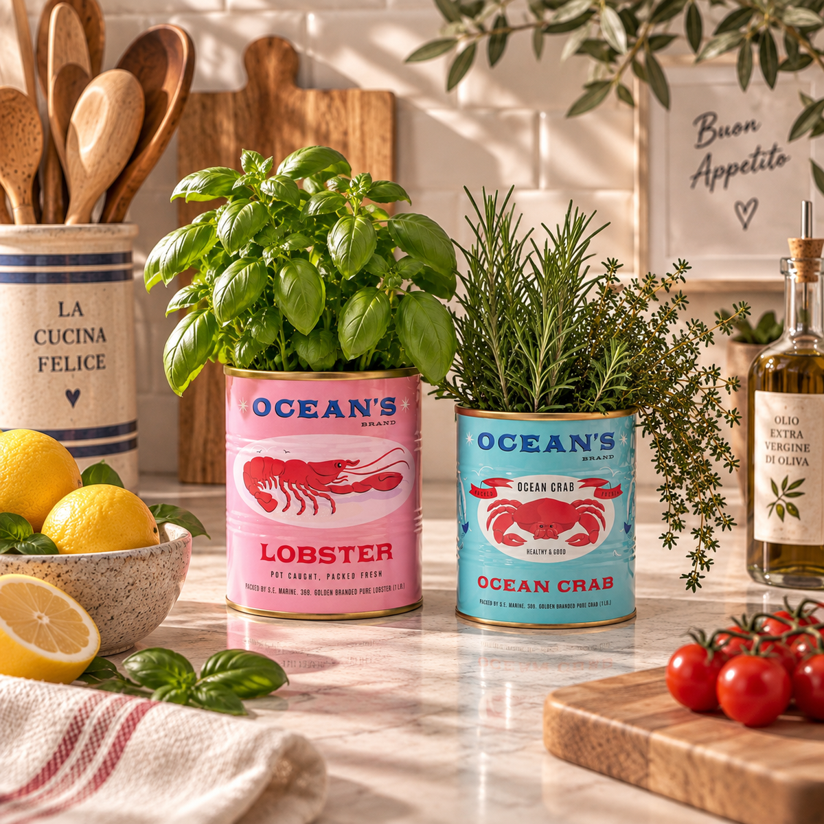 Retro Aufbewahrungsdosen – Lobster & Crab 2er Set