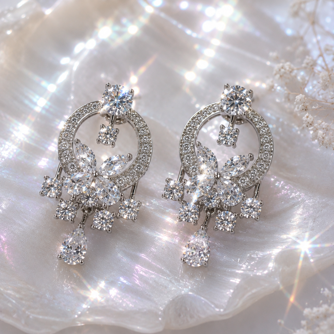ANTHEIA – VVS1 Moissanit Schmetterling Ohrringe | 925 Sterling Silber