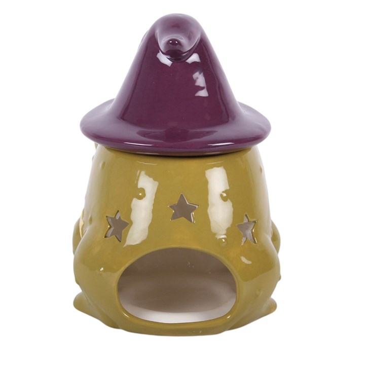 Magischer Frosch Ölbrenner mit Hexenhut Deckel - Duftlampe für Wachs & Öle