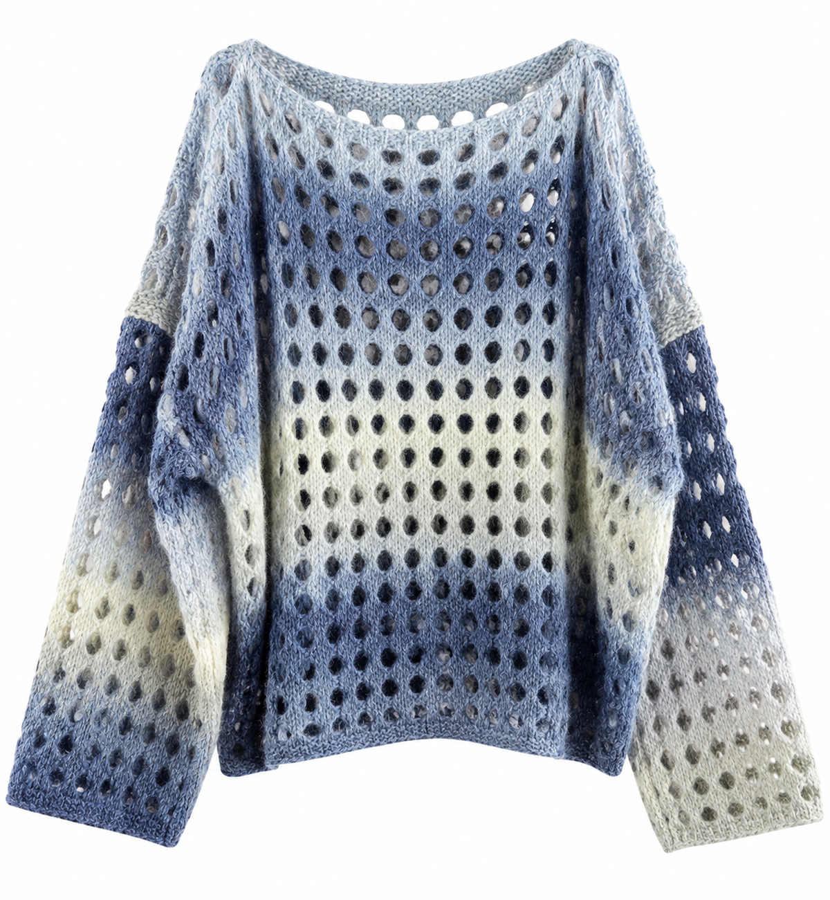 Kuscheliger Lochstrick-Pullover mit Farbverlauf