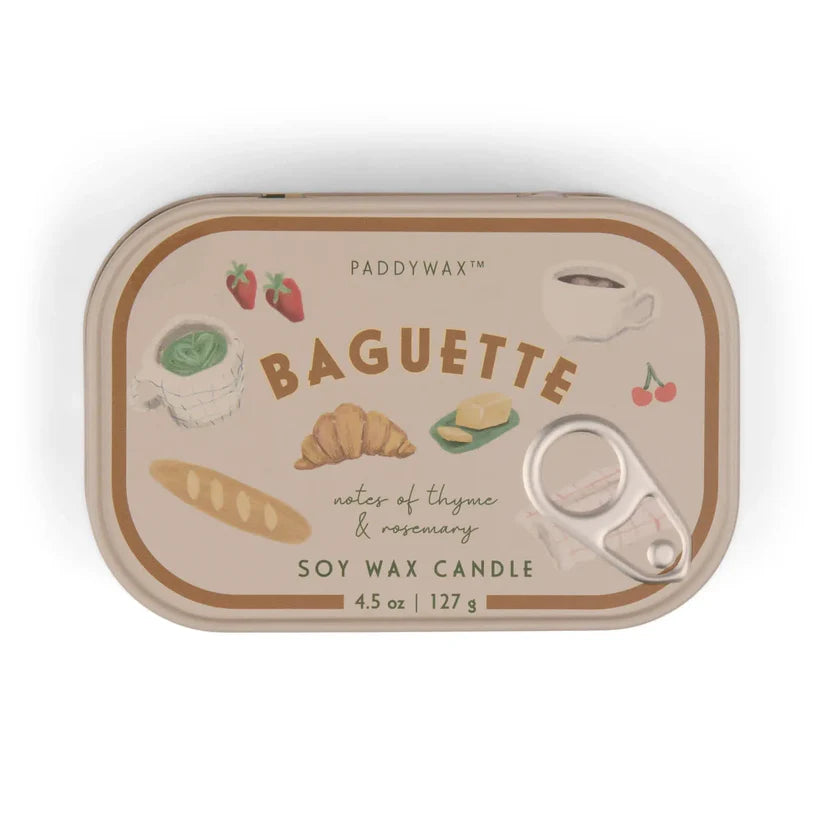 French Baguette Duftkerze in Metalldose - Rosmarin & Thymian – Paddywax Bistro Kollektion