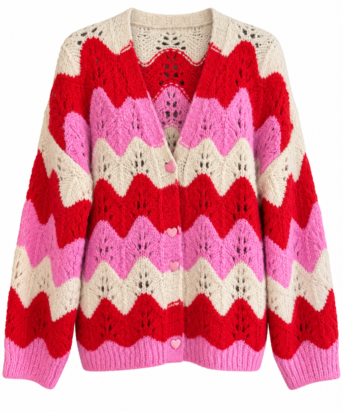 Cozy Cardigan mit Wellenmuster