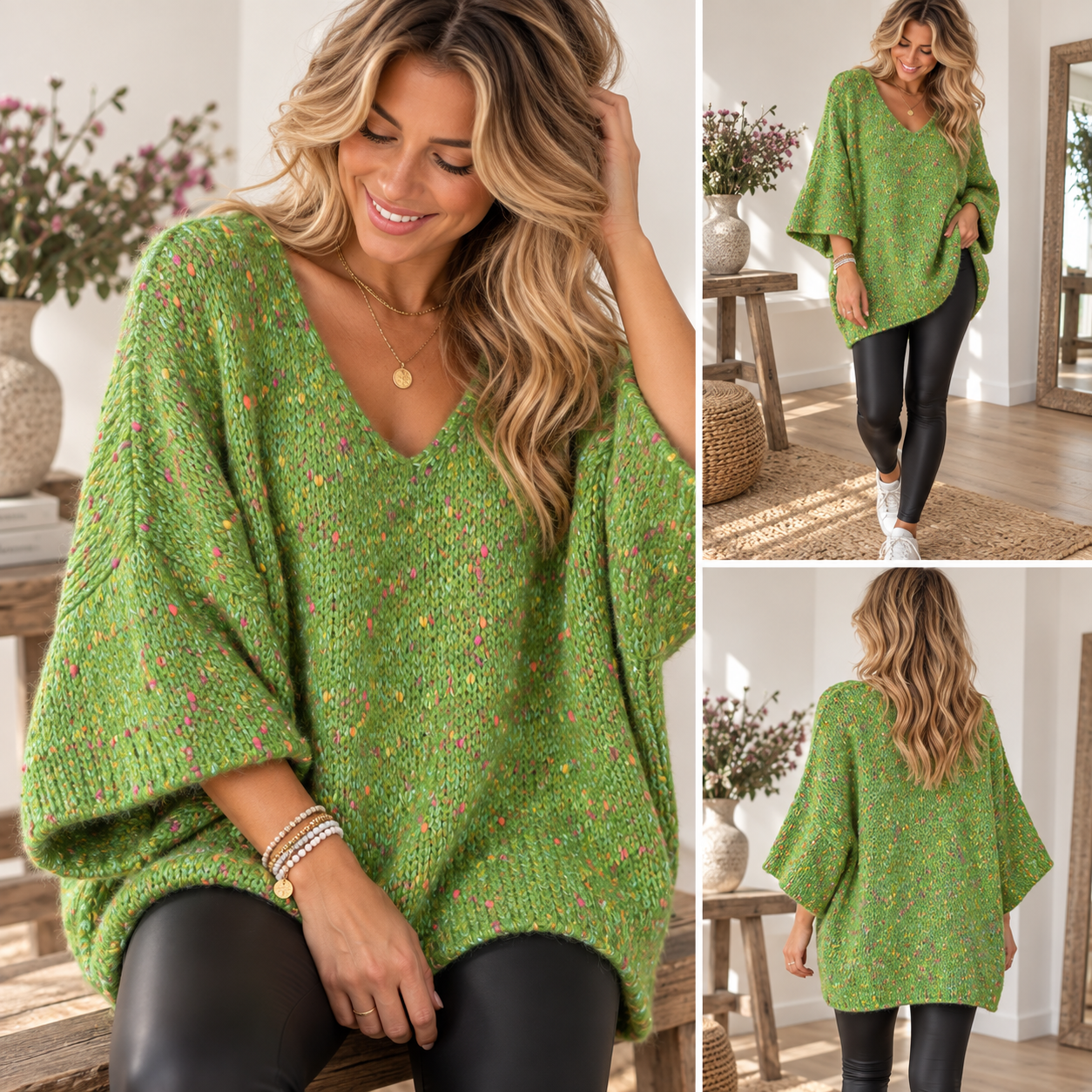 Konfetti Pullover – Grasgrün
