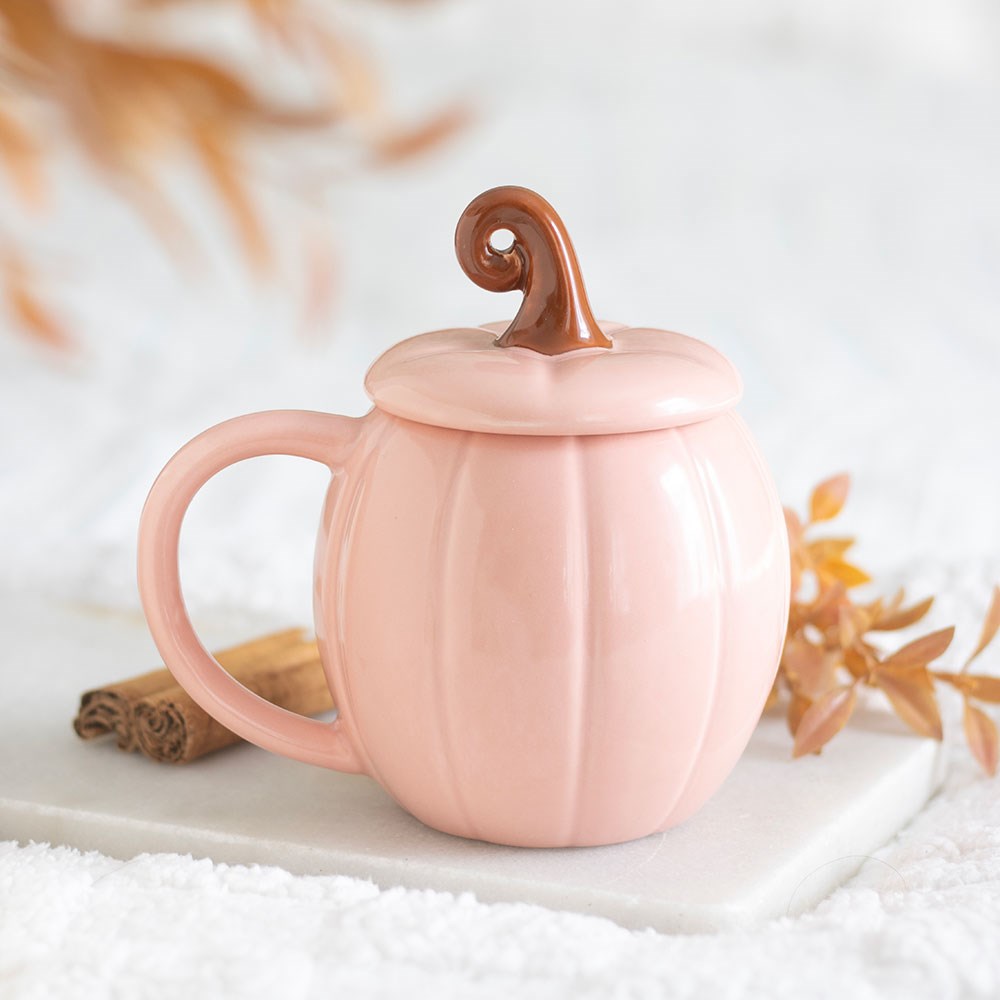 Rosa Kürbis-Becher mit Deckel – Das perfekte Highlight für die Herbstsaison