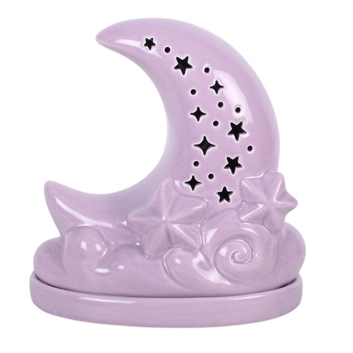 Pastel Moon – Flieder Räucherkegelhalter im Halbmond Design