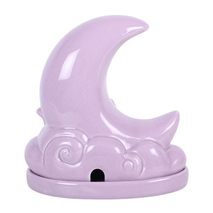 Pastel Moon – Flieder Räucherkegelhalter im Halbmond Design