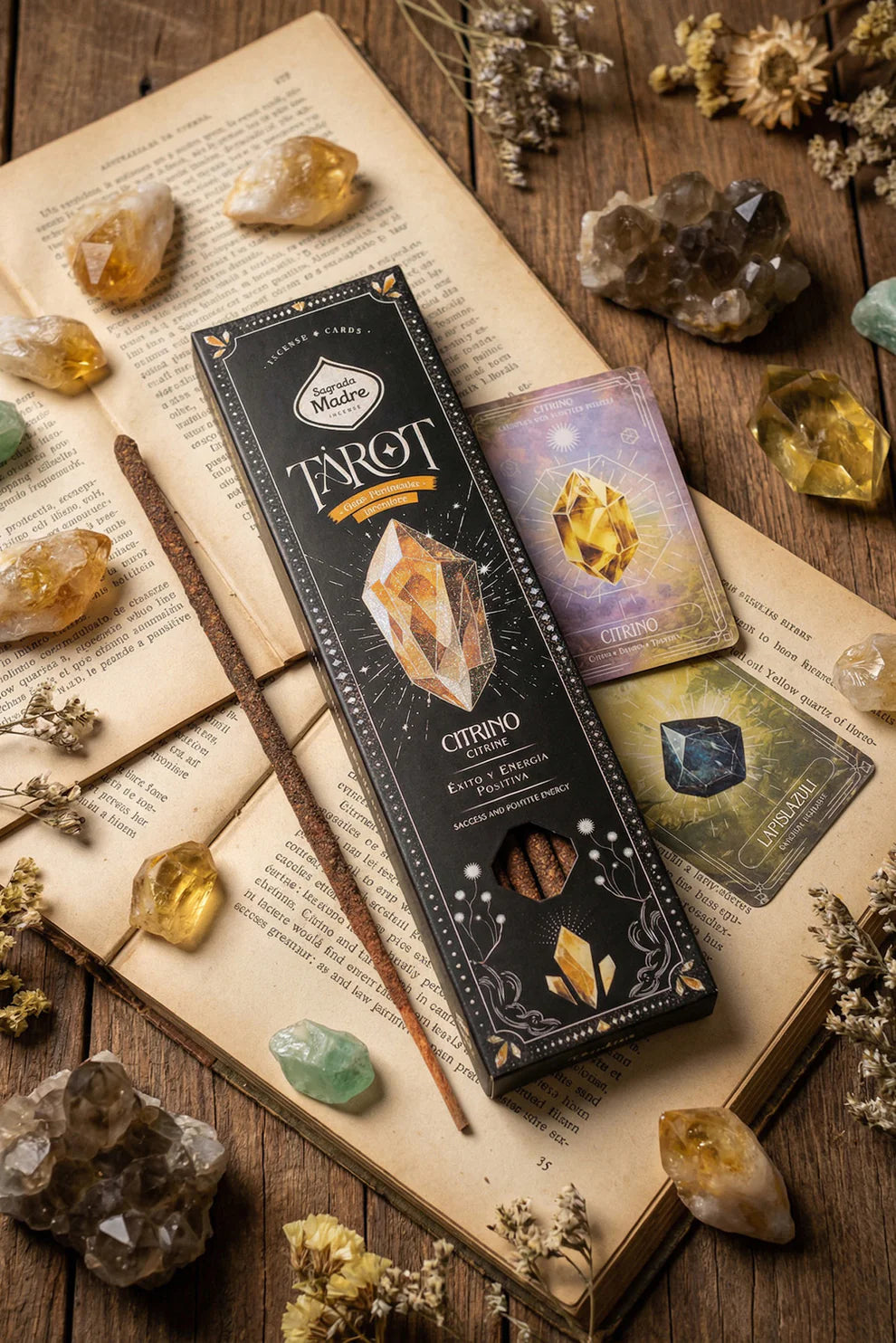 Sagrada Madre Tarot Gems Räucherstäbchen – Citrin | Orange & Gewürze | Erfolg & Positive Energie