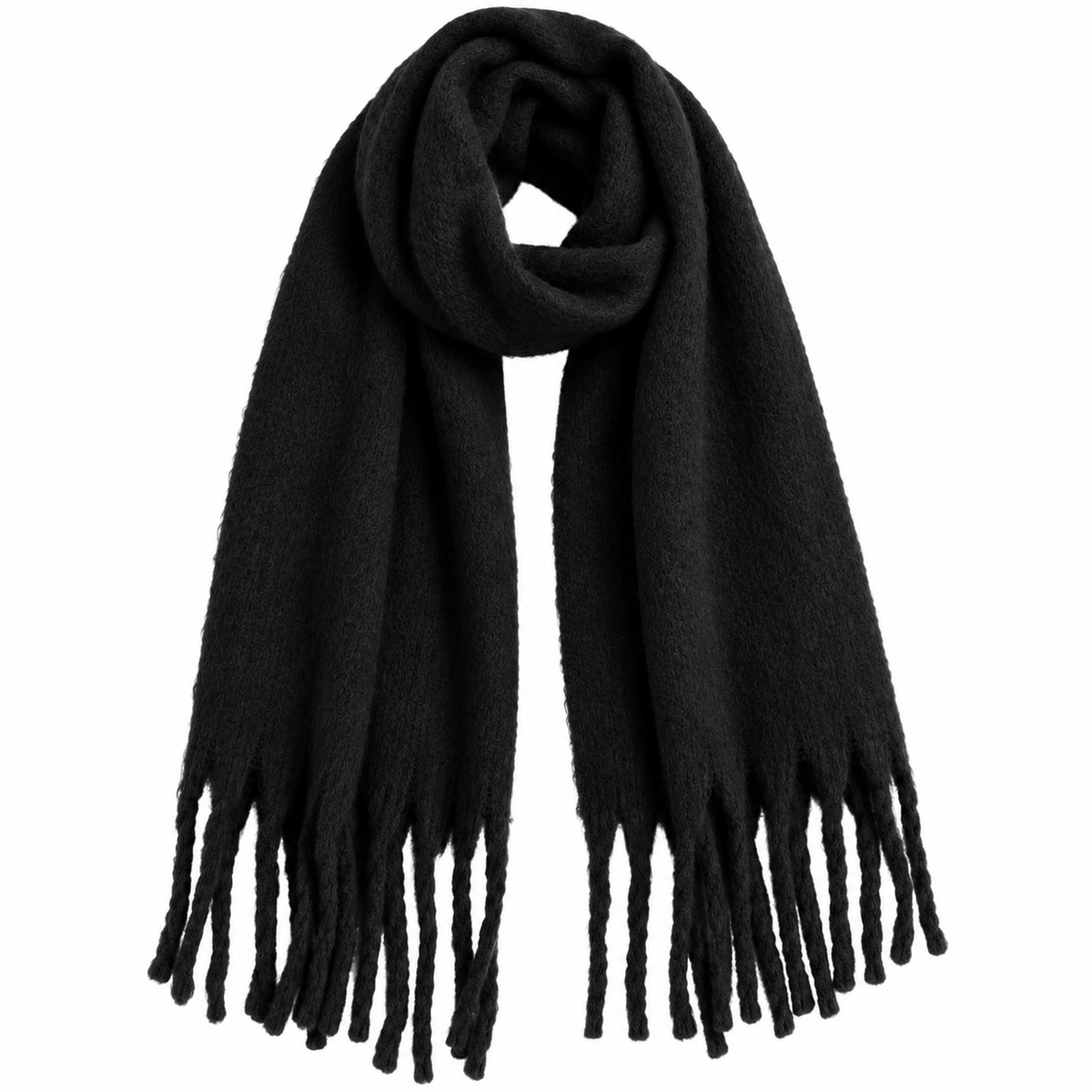 Kuscheliger Oversize Schal mit Fransen