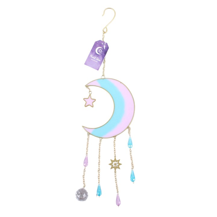 Iridescent Crescent Moon Suncatcher - Pastel Sky Sonnenfänger