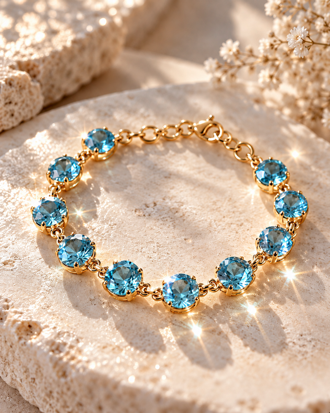 Swiss Blue Topas Armband – 925 Sterling Silber