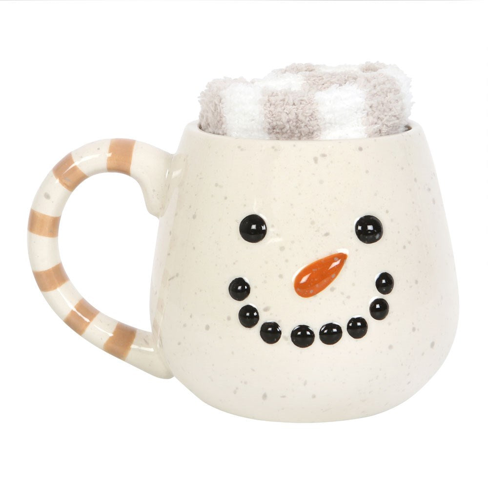 Schneemann Tasse und Kuschelsocken-Set