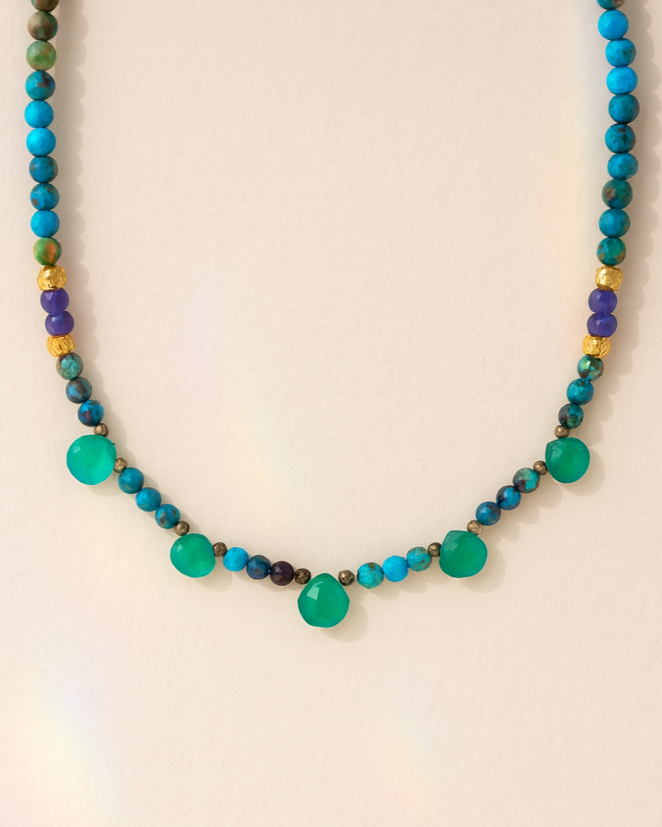 Takoda Kette – Türkis, Onyx & Amethyst