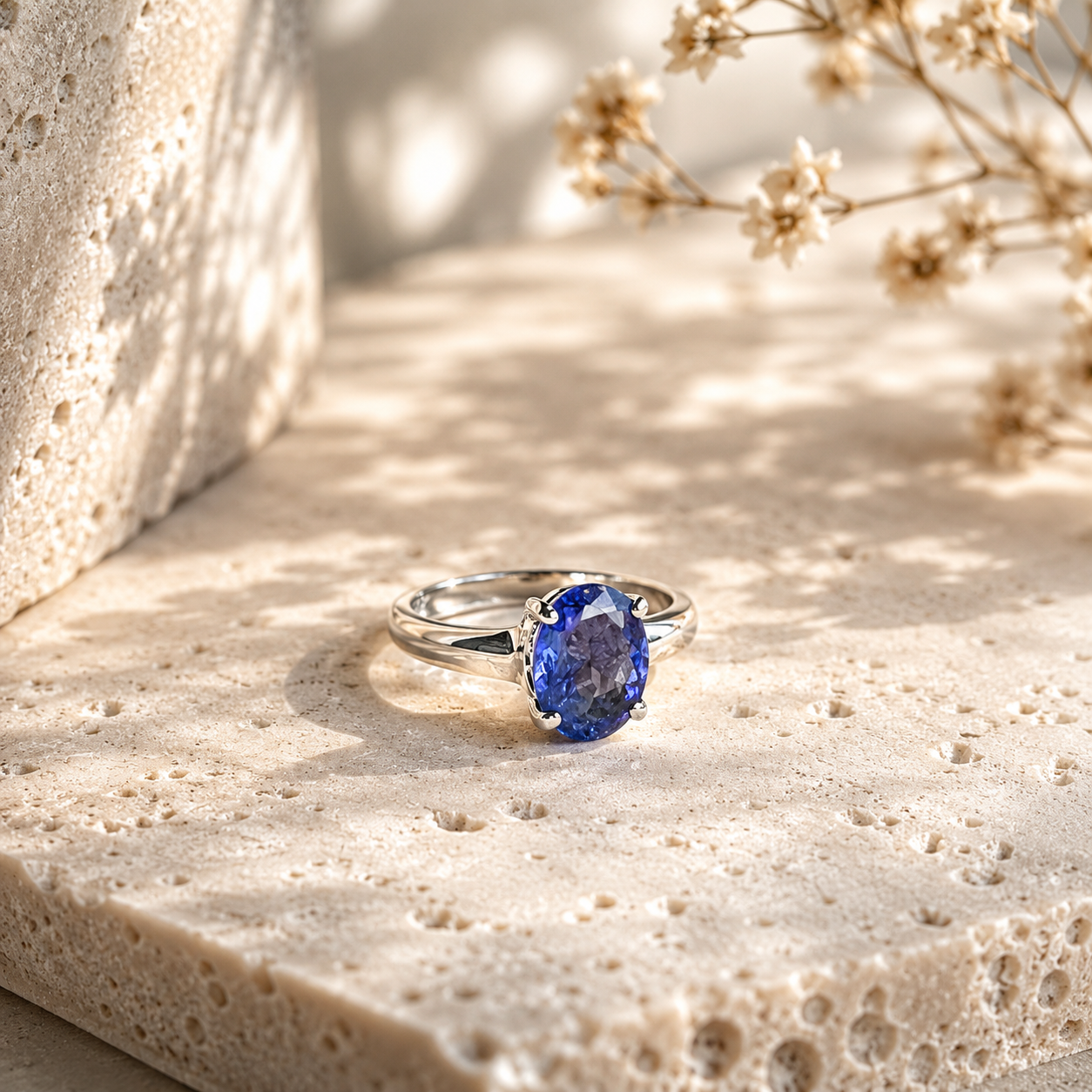 Tansanit Ring aus 925 Sterling Silber | Größe 54