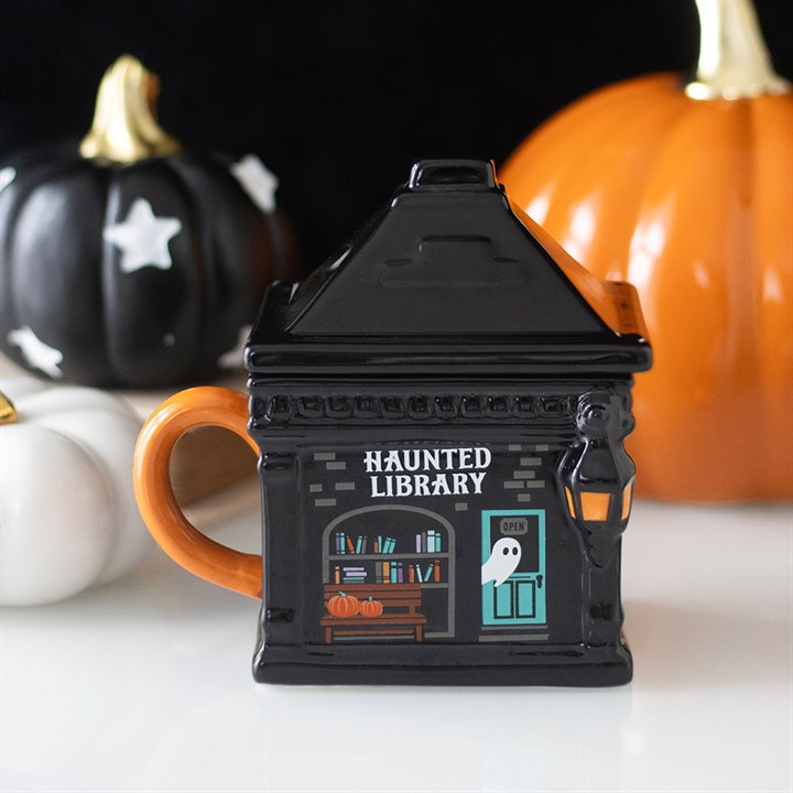 Haunted Library Tasse - Keramiktasse mit Deckel