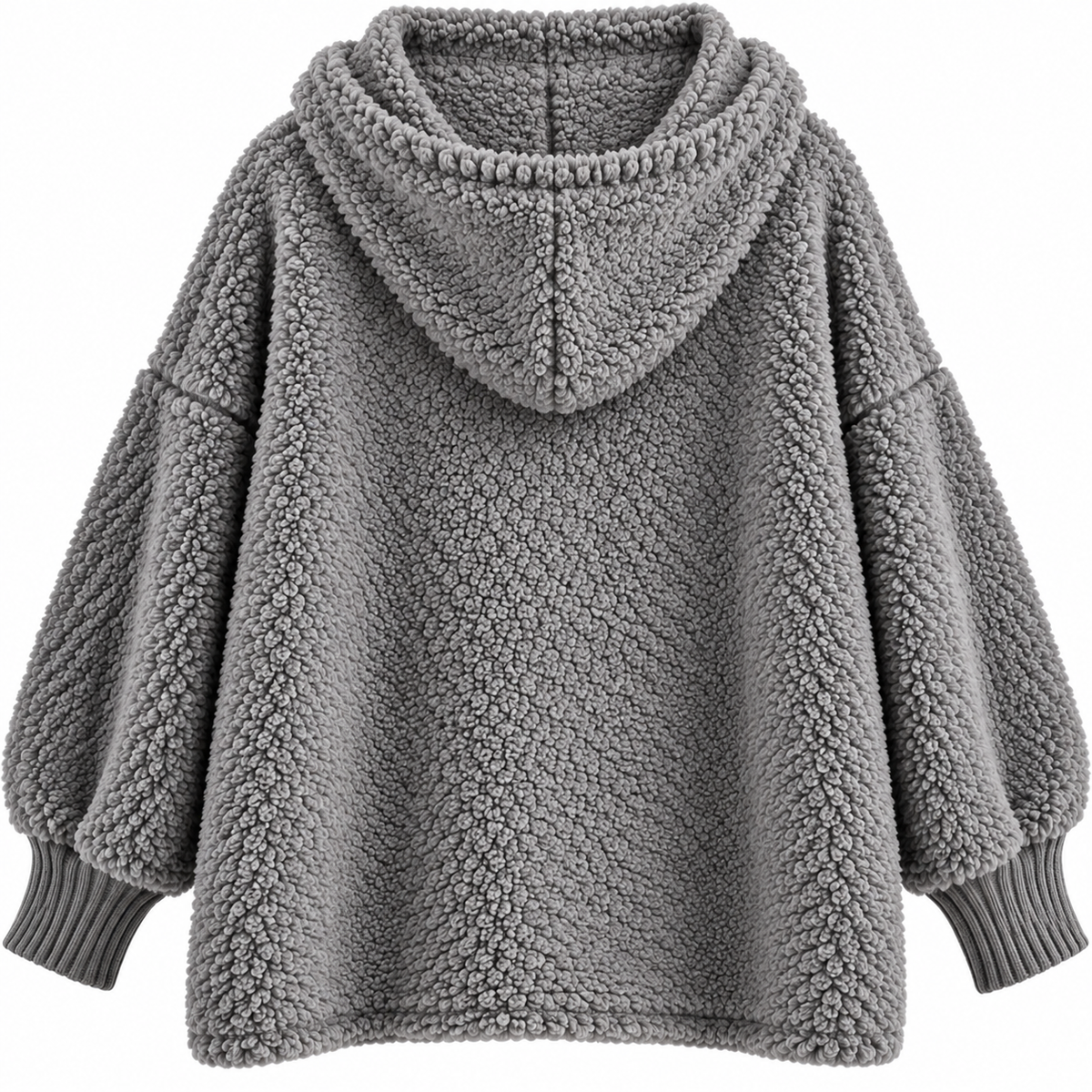 Teddy Zipper Hoodie – Grau