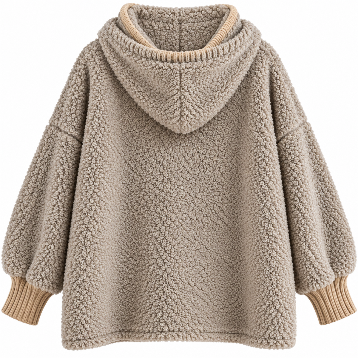 Teddy Zipper Hoodie – Taupe