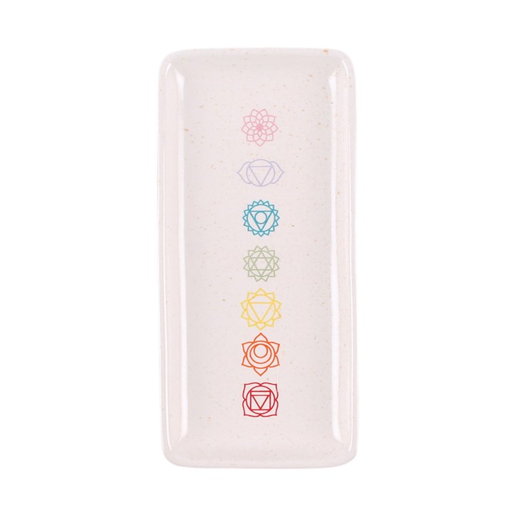Aligned Energy – Rechteckige Ablageschale mit Chakra-Symbolen