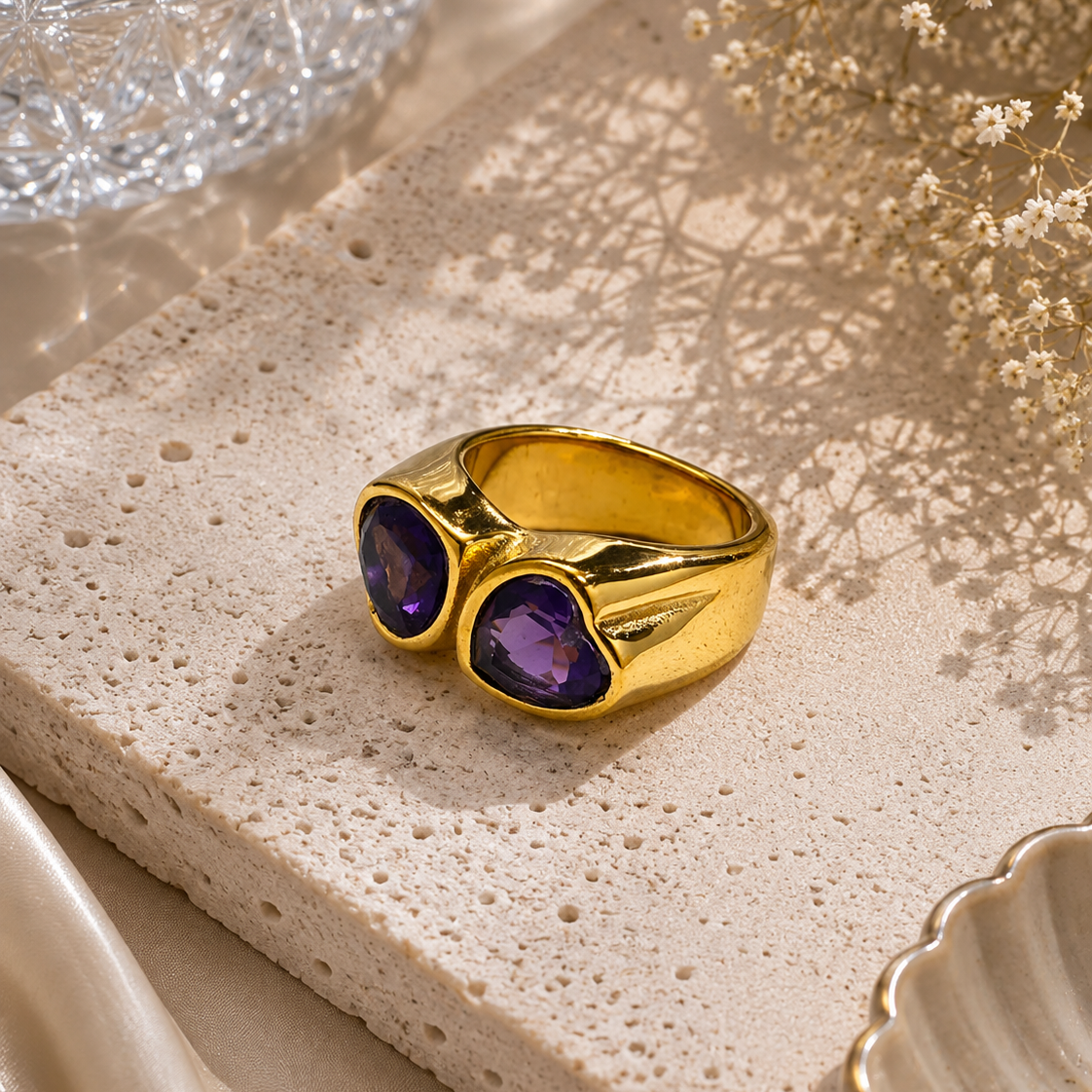 Twin Heart Ring