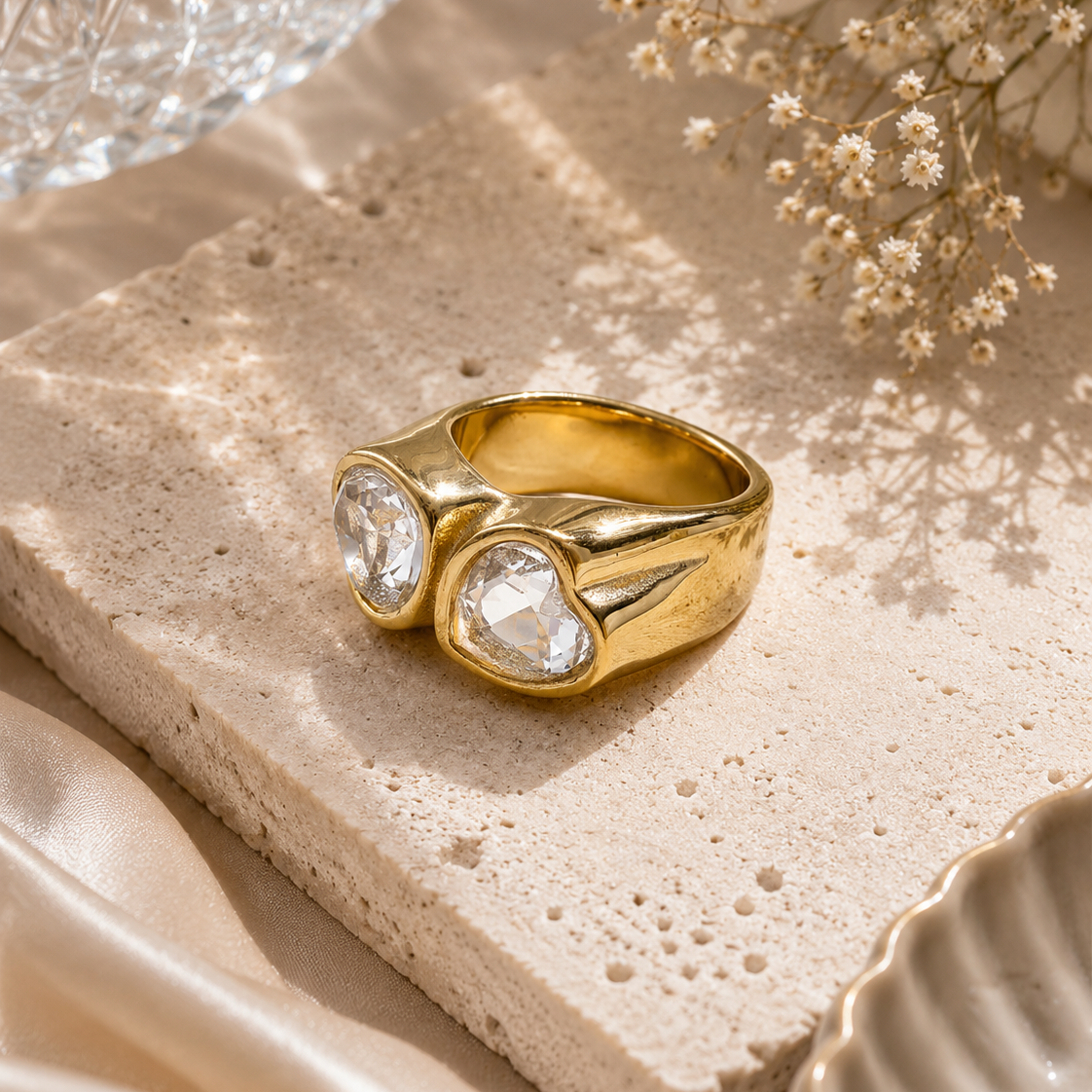 Twin Heart Ring