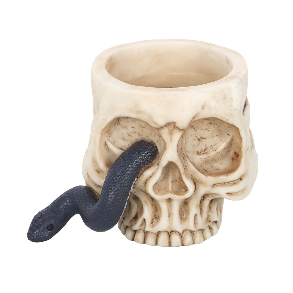 Totenkopf mit Schlange Teelichthalter