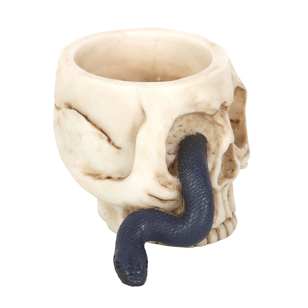 Totenkopf mit Schlange Teelichthalter