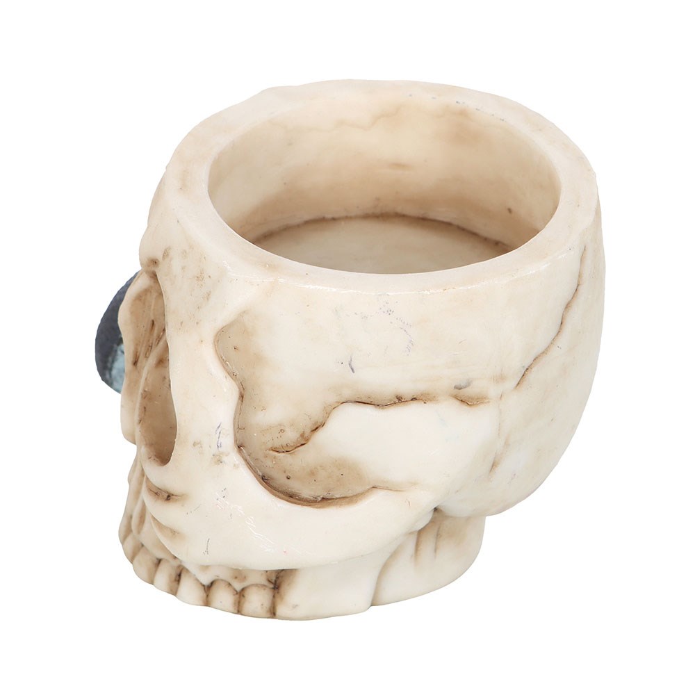 Totenkopf mit Schlange Teelichthalter