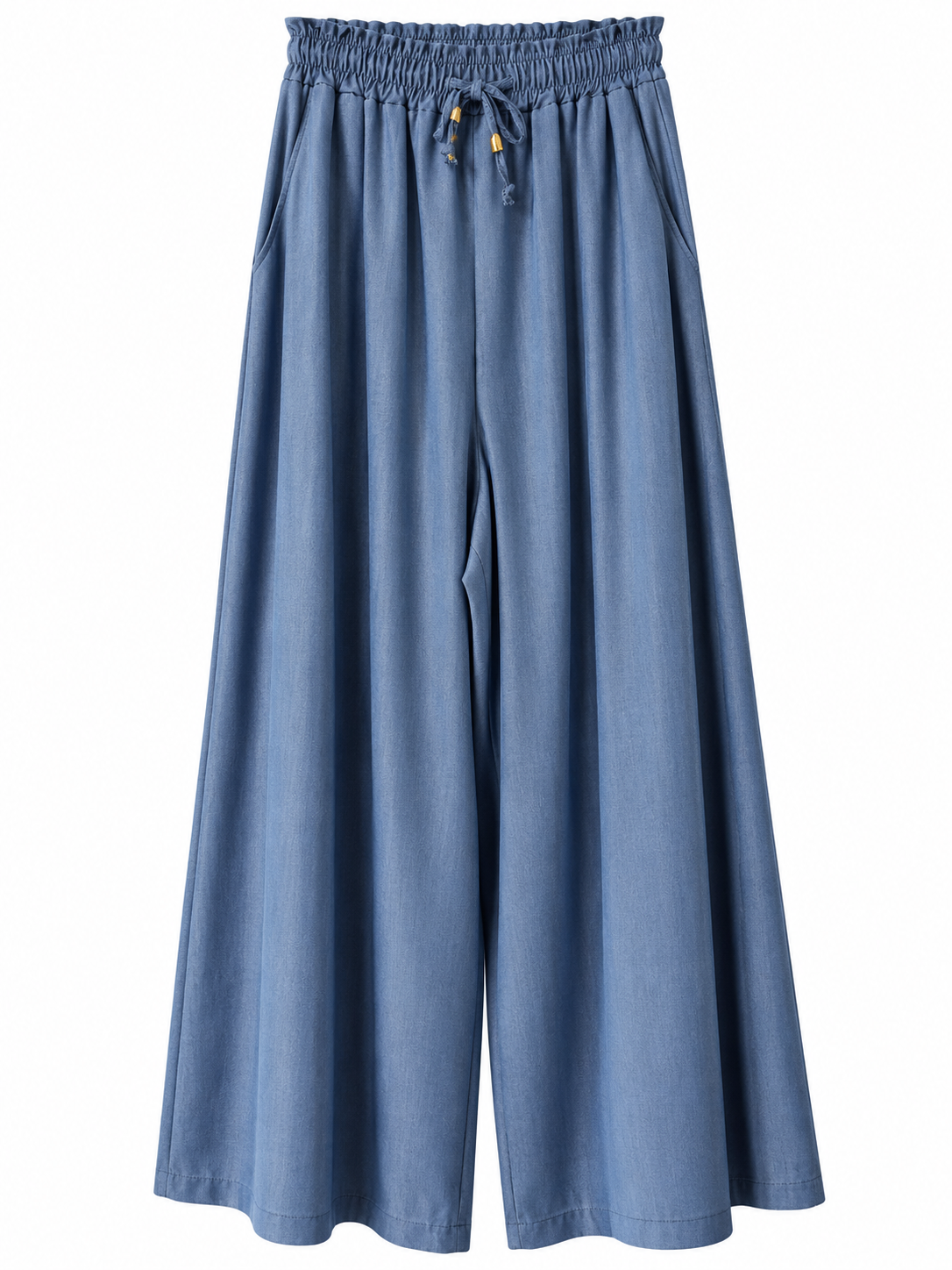Wide Leg Hose im Denim-Look